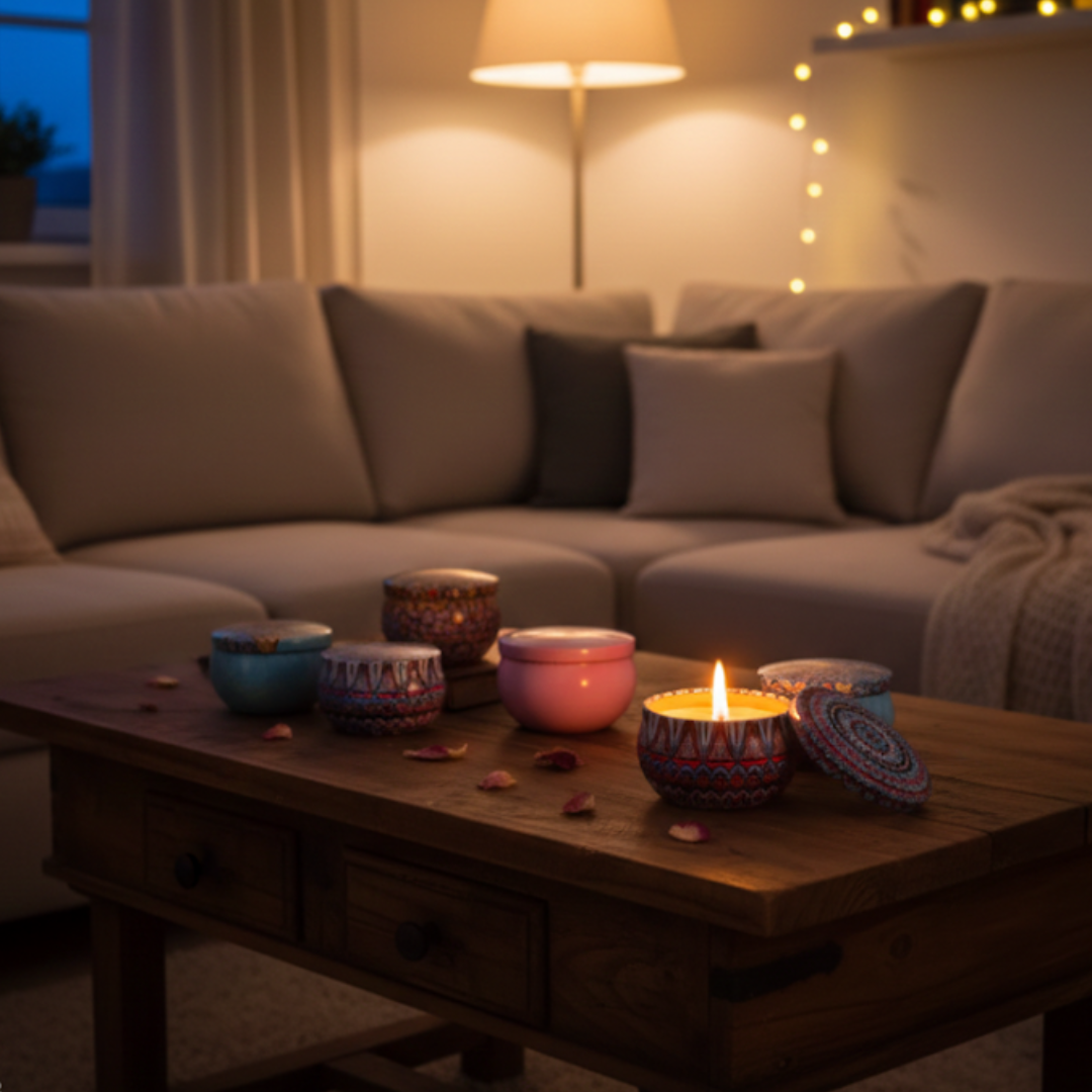 Tu Ritual de Calma: Pack de 4 Velas Naturales contra el Estrés Diario